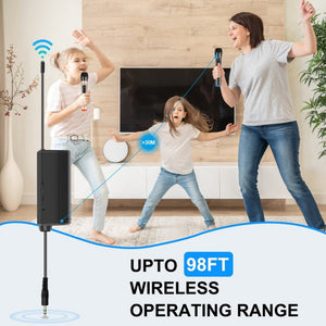 PULUZ 1 To 2 UHF Wireless Dynamic Microphones with LED Display, 3.5mm Transmitter, 1 To 2 UHF Wireless Microphones - laboratorydeal