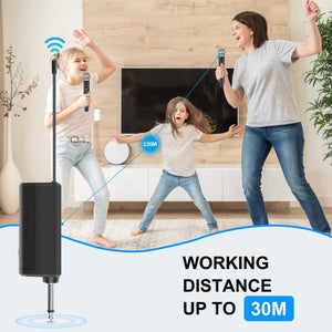 PULUZ 1 To 2 Wireless Microphones with LED Display, 6.35mm Transmitter - laboratorydeal