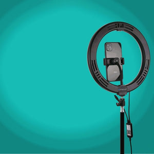 PULUZ 10.2 inch 26cm Curved Surface USB RGBW Dimmable LED Ring Vlogging Photography Video Lights with Tripod Ball Head & Remote Control & Phone Clamp, 10.2 inch RGBW - laboratorydeal