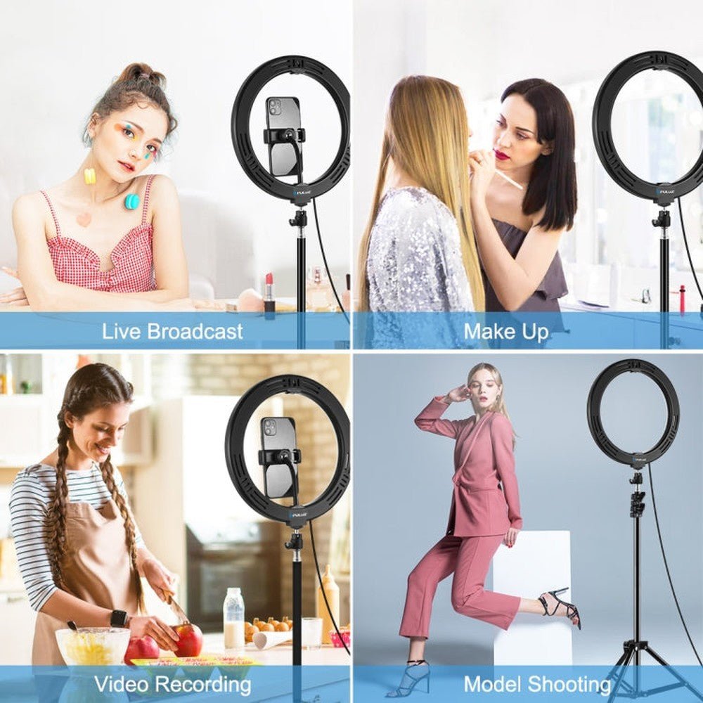 PULUZ 10.2 inch 26cm LED Ring Light + 1.1m Tripod Mount Selfie Beauty Vlogging Video Light Live Broadcast Kits, 1.1m Tripod Mount+Ring Light - laboratorydeal