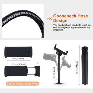 PULUZ 10.2 inch 26cm Marquee LED RGBWW Selfie Beauty Light + Desktop Tripod Mount 168 LED Dual - color Temperature Dimmable Ring Vlogging Photography Video Lights with Cold Shoe Tripod Ball Head & Remote Control & Phone Clamp, 10.2 inch RGBWW+Desktop Mount - laboratorydeal