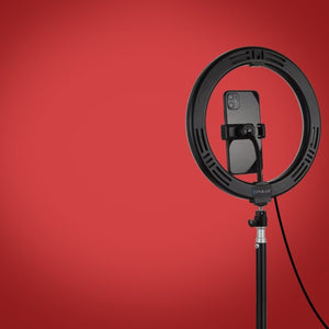 PULUZ 10.2 inch 26cm USB 10 Modes 8 Colors RGBW Dimmable LED Ring Vlogging Photography Video Lights with Cold Shoe Tripod Ball Head & Phone Clamp, 10.2 inch RGBW - laboratorydeal