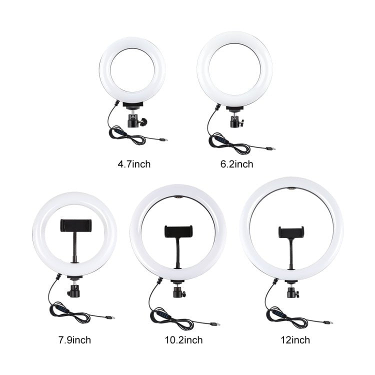 PULUZ 10.2 inch 26cm USB 3 Modes Dimmable LED Ring Vlogging Selfie Beauty Photography Video Lights with Tripod Ball Head & Phone Clamp, 10.2 inch - laboratorydeal
