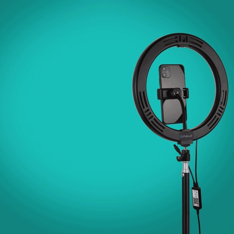 PULUZ 10.2 inch 26cm USB RGBW Dimmable LED Ring Vlogging Photography Video Lights with Tripod Ball Head & Remote Control & Phone Clamp, 10.2 inch RGBW / Remote - laboratorydeal