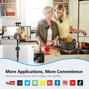 PULUZ 2 TX + 1 RX Wireless Lavalier Microphone, 2 TX + 1 RX - laboratorydeal