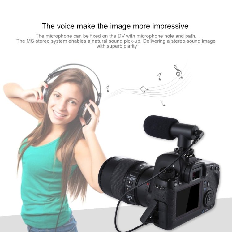 PULUZ 3.5mm Audio Stereo Recording Vlogging Professional Interview Microphone for DSLR & DV Camcorder, Smartphones, Mini Microphone - laboratorydeal