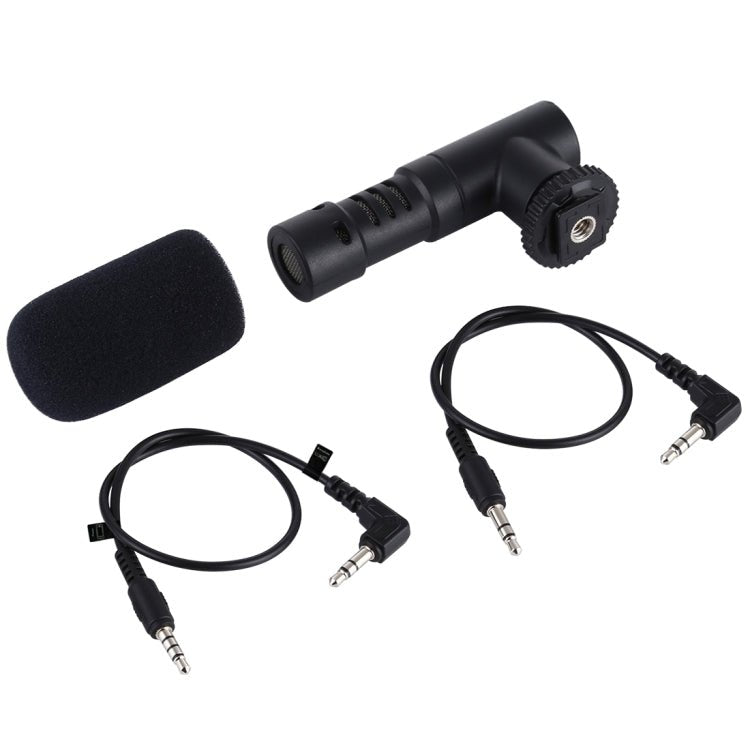 PULUZ 3.5mm Audio Stereo Recording Vlogging Professional Interview Microphone for DSLR & DV Camcorder, Smartphones, Mini Microphone - laboratorydeal