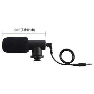 PULUZ 3.5mm Audio Stereo Recording Vlogging Professional Interview Microphone for DSLR & DV Camcorder, Smartphones, Mini Microphone - laboratorydeal