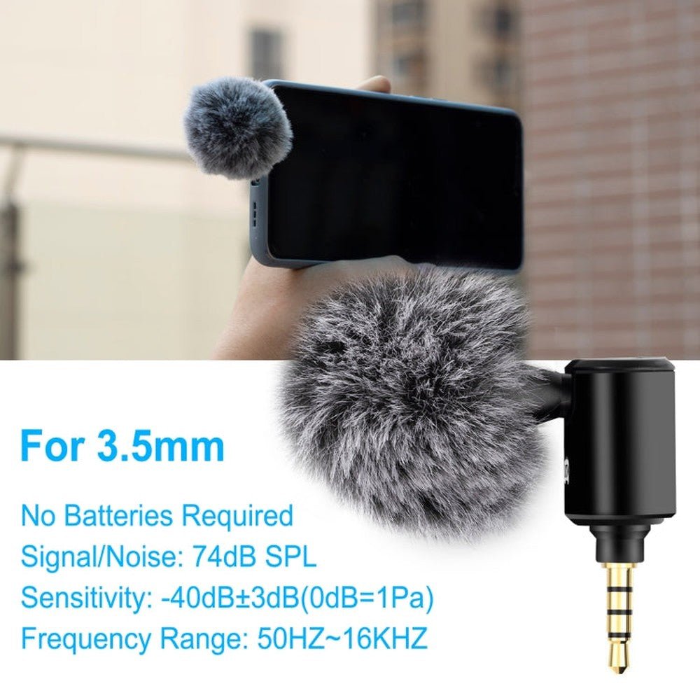 PULUZ 3.5mm Jack Mobile Phone Single Directional Adjustable Microphone, 3.5mm Phone Microphone - laboratorydeal