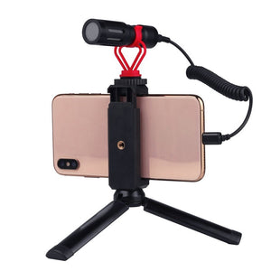 PULUZ 3.5mm TRRS Male to 8 Pin Male Live Microphone Audio Adapter Spring Coiled Cable for iPhone, Cable Stretching to 100cm, 3.5mm Male to 8 Pin - laboratorydeal