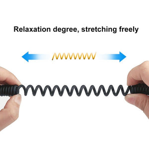 PULUZ 3.5mm TRRS Male to 8 Pin Male Live Microphone Audio Adapter Spring Coiled Cable for iPhone, Cable Stretching to 100cm, 3.5mm Male to 8 Pin - laboratorydeal