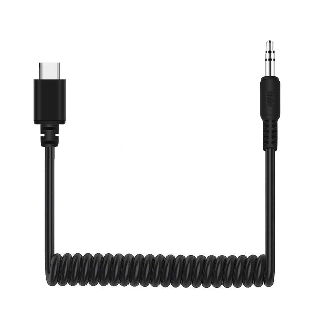 PULUZ 3.5mm TRRS Male to Type - C / USB - C Male Live Microphone Audio Adapter Spring Coiled Cable for Samsung, Huawei and Smartphones, Cable Stretching to 100cm, 3.5mm Male to Type - C - laboratorydeal