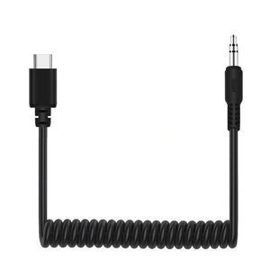 PULUZ 3.5mm TRRS Male to Type - C / USB - C Male Live Microphone Audio Adapter Spring Coiled Cable for Samsung, Huawei and Smartphones, Cable Stretching to 100cm, 3.5mm Male to Type - C - laboratorydeal