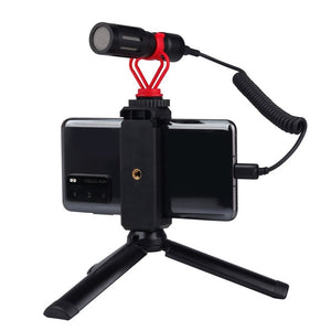 PULUZ 3.5mm TRRS Male to Type - C / USB - C Male Live Microphone Audio Adapter Spring Coiled Cable for Samsung, Huawei and Smartphones, Cable Stretching to 100cm, 3.5mm Male to Type - C - laboratorydeal