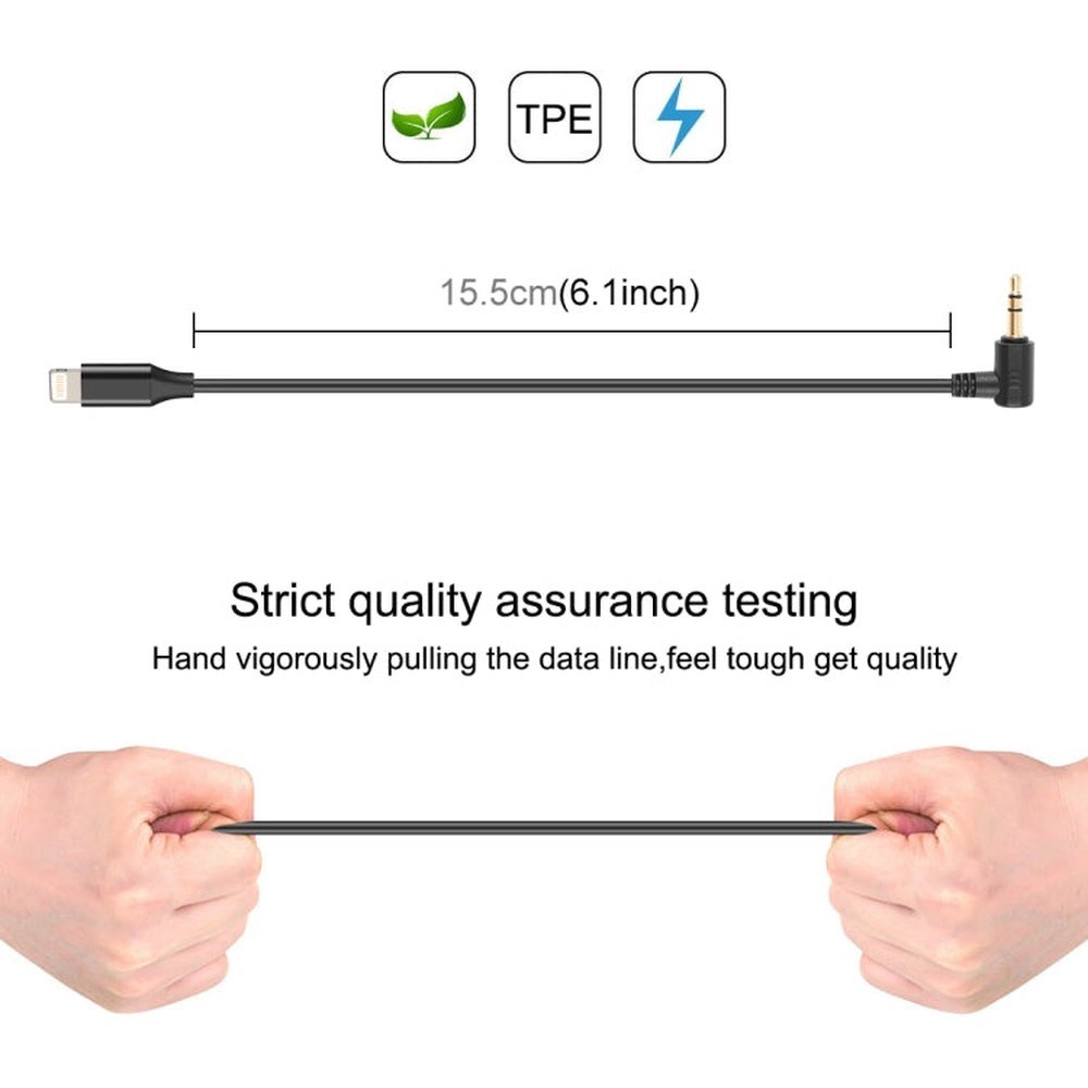 PULUZ 3.5mm TRS Male to 8 Pin Male Live Microphone Audio Adapter Cable for PU3153 / PU3154, 3.5mm to 8 Pin - laboratorydeal