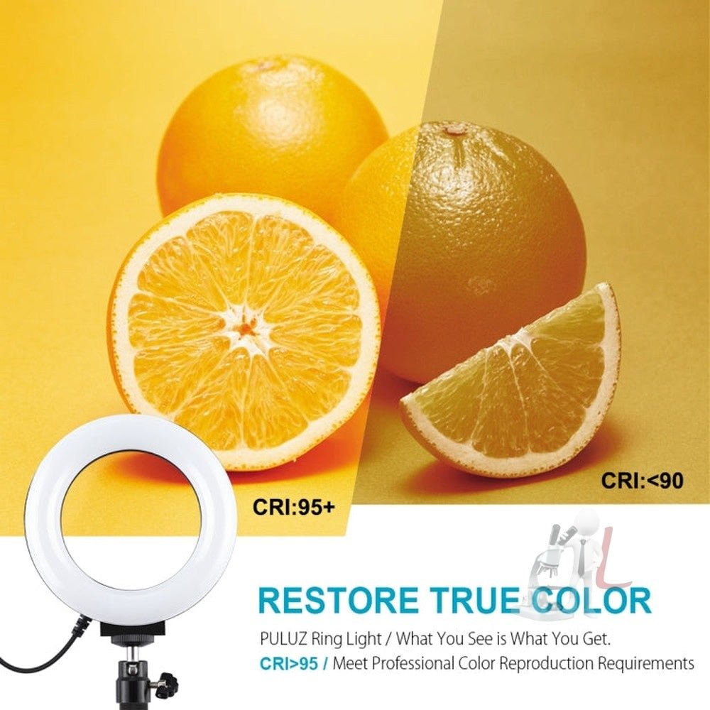 PULUZ 4.7 inch 12cm Curved Surface Ring Light + Round Base Desktop Mount USB 10 Modes 8 Colors RGBW Dimmable LED Ring Selfie Beauty Vlogging Photography Video Lights with Cold Shoe Tripod Ball Head, 4.7 inch RGBW+Desktop Mount - laboratorydeal