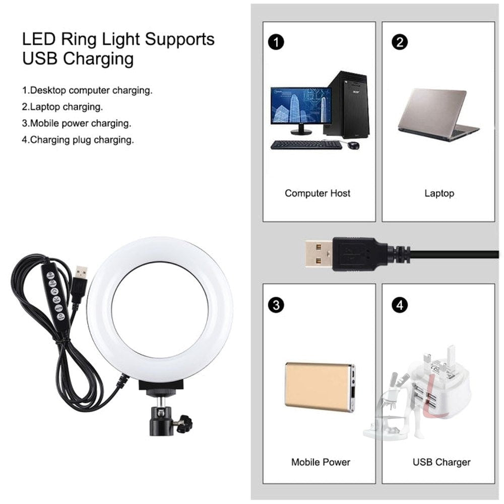 PULUZ 4.7 inch 12cm Curved Surface Ring Light + Round Base Desktop Mount USB 10 Modes 8 Colors RGBW Dimmable LED Ring Selfie Beauty Vlogging Photography Video Lights with Cold Shoe Tripod Ball Head, 4.7 inch RGBW+Desktop Mount - laboratorydeal