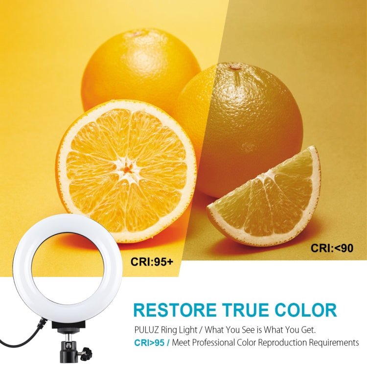 PULUZ 4.7 inch 12cm Curved Surface USB 10 Modes 8 Colors RGBW Dimmable LED Ring Vlogging Photography Video Lights with Tripod Ball Head, 4.7 inch RGBW - laboratorydeal