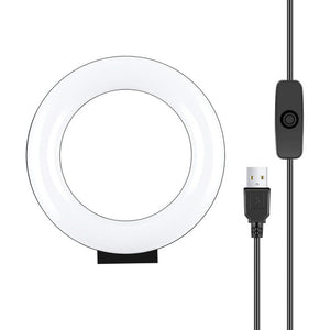 PULUZ 4.7 inch 12cm Curved Surface USB White Light LED Ring Selfie Beauty Vlogging Photography Video Lights, 4.7 inch - laboratorydeal