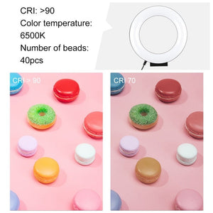 PULUZ 4.7 inch 12cm Ring Light + Desktop Tripod Selfie Stick Mount USB White Light LED Ring Selfie Beauty Vlogging Photography Video Lights Kits - laboratorydeal