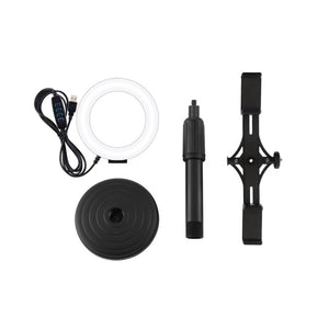 PULUZ 4.7 inch 12cm Ring Light Horizontal Dual Phone Brackets Desktop Holder Video Light Kits, 4.7 inch Horizontal Brackets Desktop Mount - laboratorydeal