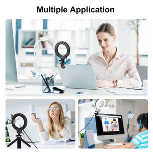 PULUZ 4.7 inch 12cm Ring Selfie Light 3 Modes USB Dimmable Dual Color Temperature LED Curved Vlogging Photography Video Lights with Monitor Clip Holder, 4.7 inch+Clip - laboratorydeal
