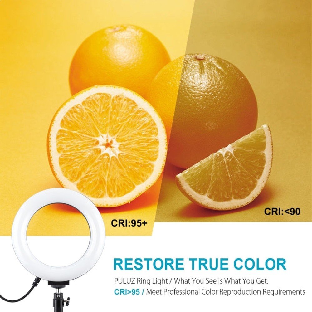 PULUZ 6.2 inch 16cm RGBW Light + Desktop Tripod Mount + USB Dimmable LED Ring Vlogging Photography Video Lights with Cold Shoe Tripod Ball Head & Remote Control, Tripod Mount + 6.2 inch RGBW / Remote - laboratorydeal