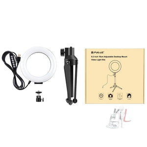 PULUZ 6.2 inch 16cm USB 10 Modes 8 Colors RGBW Dimmable LED Ring Vlogging Photography Video Lights + Desktop Tripod Mount with Cold Shoe Tripod Ball Head, 6.2 inch RGBW+Tripod Mount - laboratorydeal