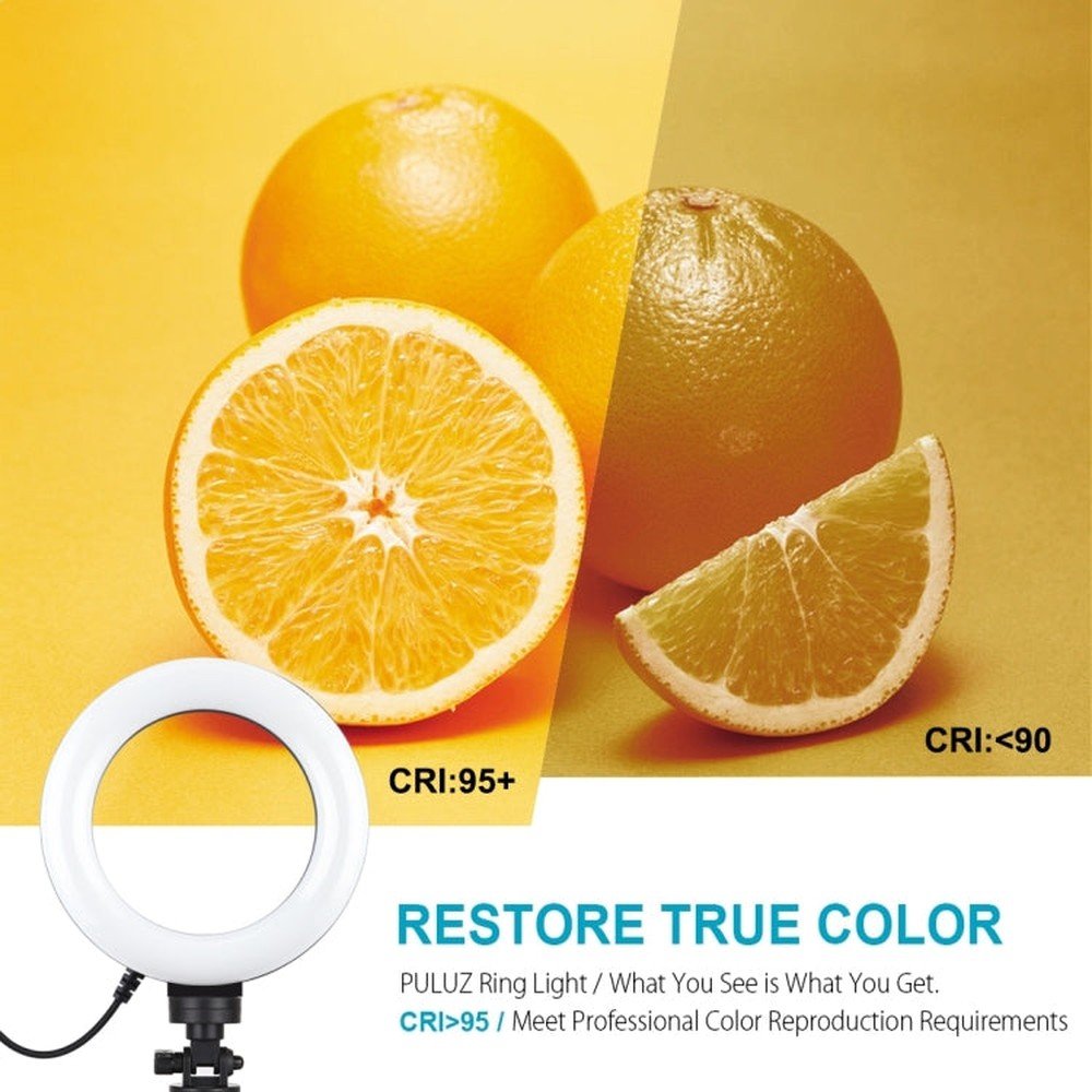 PULUZ 6.2 inch 16cm USB 3 Modes Dimmable LED Ring Vlogging Photography Video Lights + Pocket Tripod Mount Kit with Cold Shoe Tripod Ball Head, 6.2 inch Light+Pocket Tripod - laboratorydeal