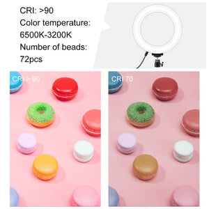PULUZ 6.2 inch 16cm USB 3 Modes Dimmable LED Ring Vlogging Photography Video Lights with Tripod Ball Head, 6.2 inch - laboratorydeal