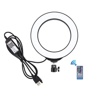 PULUZ 6.2 inch 16cm USB RGBW Dimmable LED Ring Vlogging Photography Video Lights with Cold Shoe Tripod Ball Head & Remote Control, 6.2 inch RGBW / Remote - laboratorydeal