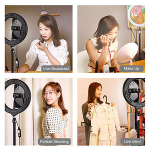 PULUZ 7.9 inch 20cm USB RGB Dimmable LED Dual Color Temperature LED Curved Light Ring Vlogging Selfie Photography Video Lights with Phone Clamp, 7.9 inch RGBW - laboratorydeal