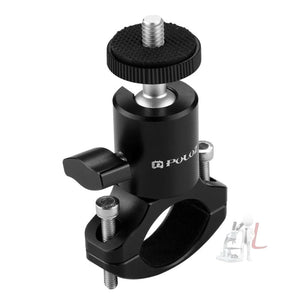 PULUZ Bike Aluminum Handlebar Tripod Ball Head Adapter Mount for GoPro HERO10 Black / HERO9 Black / HERO8 Black /7 /6 /5 /5 Session /4 Session /4 /3+ /3 /2 /1, DJI Osmo Action, Xiaoyi and Other Action Cameras, Ball Head Mount - laboratorydeal