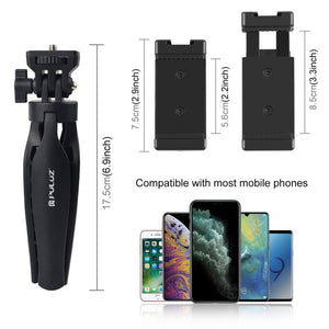 PULUZ Desk Plastic Tripod Mount with Phone Clamp & Adjusting Tripod Head for Smartphones, Plastic Tripod+Adjusting Head - laboratorydeal