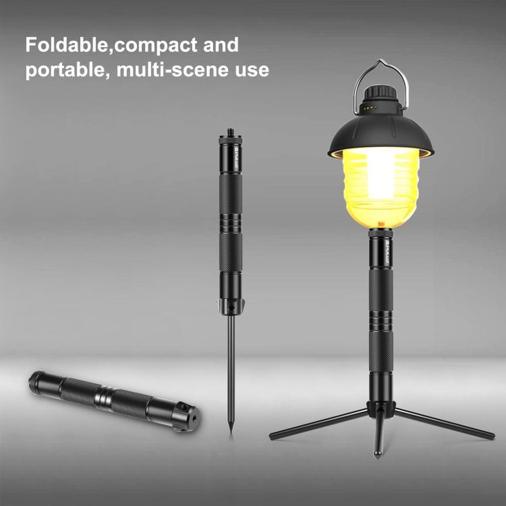 PULUZ Foldable Aluminum Alloy Light Stand Live Tripod Camping Ground Holder - laboratorydeal