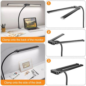 PULUZ Gooseneck Tube LED Fill Light Double Head Clip Desk Lamp - laboratorydeal