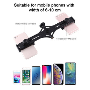 PULUZ Live Broadcast Dual Phone Brackets Horizontal Holder for iPhone, Galaxy, Huawei, Xiaomi, Sony and Other Smart Phones, Dual Phone Bracket - laboratorydeal