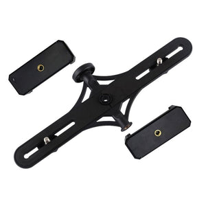 PULUZ Live Broadcast Dual Phone Brackets Horizontal Holder for iPhone, Galaxy, Huawei, Xiaomi, Sony and Other Smart Phones, Dual Phone Bracket - laboratorydeal