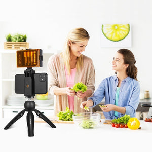 PULUZ Live Broadcast Smartphone Video Light Vlogger Kits with LED Light + Tripod Mount + Phone Clamp Holder, LED + Tripod + lamp - laboratorydeal