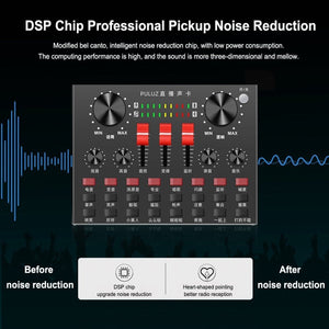 PULUZ Live Broadcasting Sound Card Bluetooth Karaoke Singing Recording Sound Mixer for Mobile Phone / Computer / Laptop / Tablet PC, Chinese Version, Chinese Version - laboratorydeal