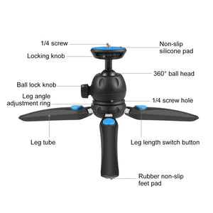 PULUZ Mini VLOG Live Stabilizer Stand Tripod with Phone Clamp for Smartphones, Mini VLOG Live Stabilizer(Blue), Mini VLOG Live Stabilizer(Red) - laboratorydeal