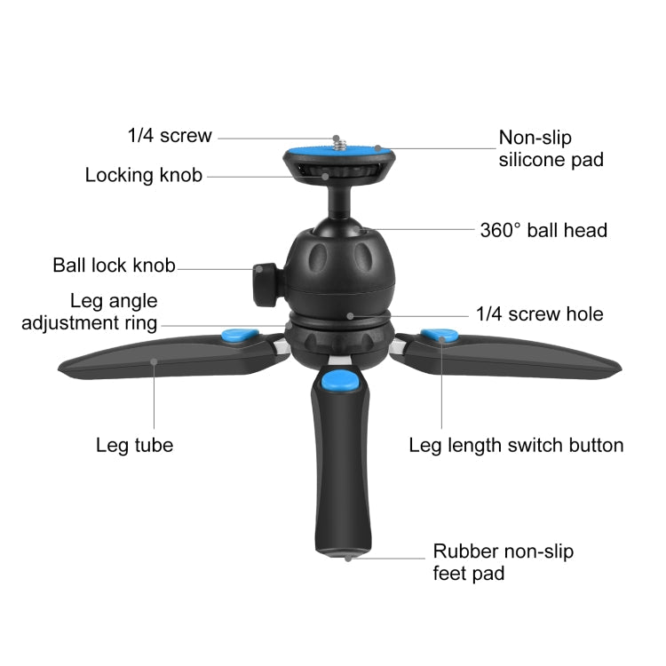 PULUZ Mini VLOG Live Stabilizer Stand Tripod with Phone Clamp for Smartphones, Mini VLOG Live Stabilizer(Blue), Mini VLOG Live Stabilizer(Red) - laboratorydeal