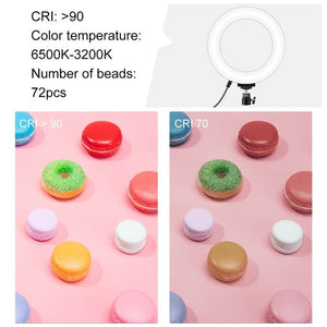 PULUZ Tripod Mount + Extension Rod + Live Broadcast Dual Phone Bracket + 6.2 inch 16cm LED Ring Vlogging Video Light Kits, 4 in 1 Live Broadcast Kits - laboratorydeal