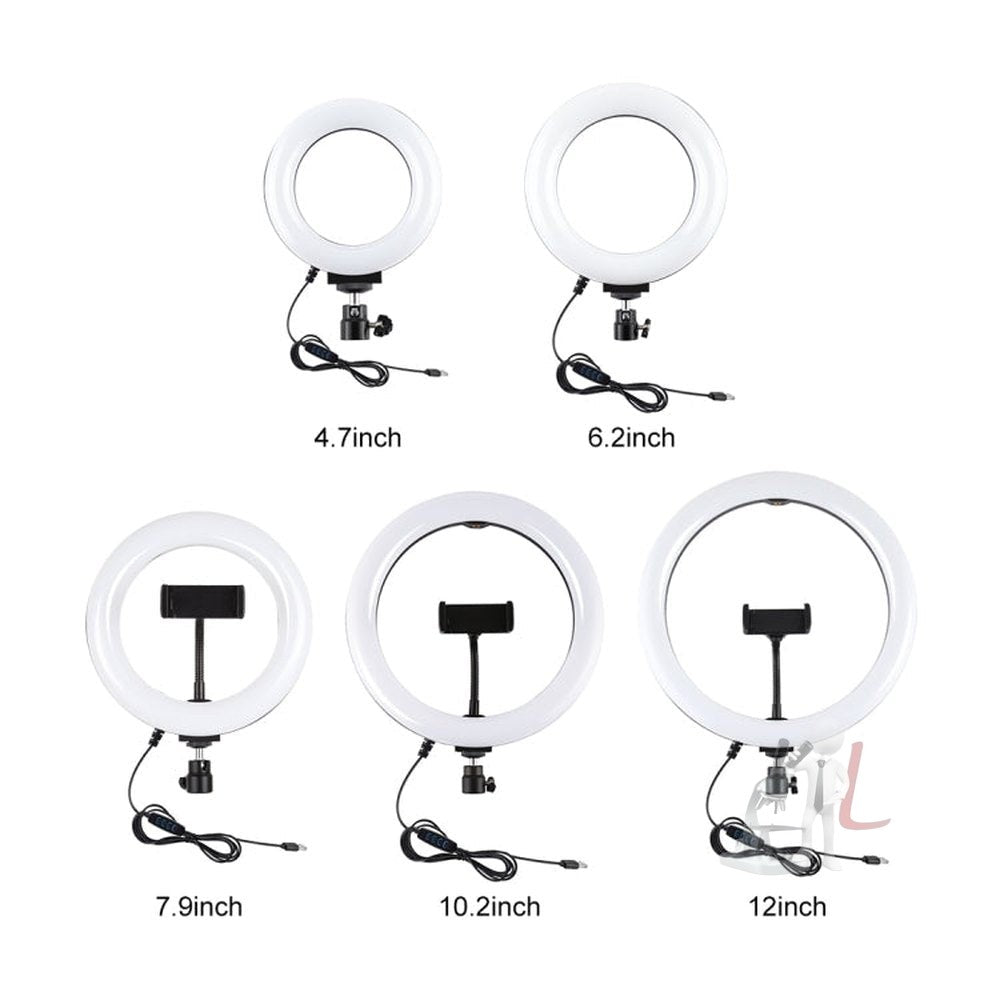 PULUZ Tripod Mount + Live Broadcast Dual Phone Bracket + 6.2 inch 16cm LED Ring Vlogging Video Light Kits, 3 in 1 - laboratorydeal