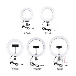 PULUZ Tripod Mount + Live Broadcast Dual Phone Bracket + 6.2 inch 16cm LED Ring Vlogging Video Light Kits, 3 in 1 - laboratorydeal