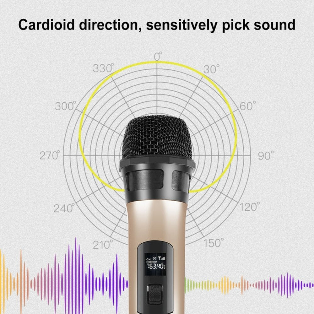 PULUZ UHF Wireless Dynamic Microphone with LED Display, UHF - laboratorydeal