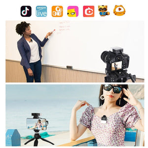 PULUZ Vlog Video Wireless Lavalier Microphone with Transmitter and Receiver for DSLR Cameras and Video Cameras, 32 Channels - laboratorydeal