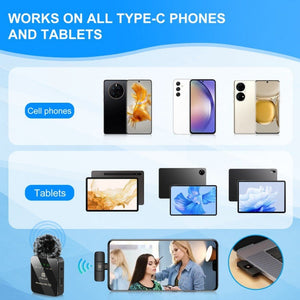 PULUZ Wireless Lavalier Microphone for Type - C Phone, Type - C Receiver, Type - C 1 TX + 1 RX - laboratorydeal