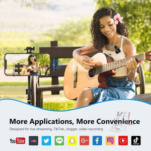 PULUZ Wireless Lavalier Microphone for iPhone / iPad, 8 - Pin Receiver, 8 - Pin 1 TX + 1 RX - laboratorydeal