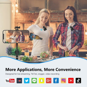 PULUZ Wireless Lavalier Microphone for iPhone / iPad, 8 - Pin Receiver and Dual Microphones, 8 - Pin 2 TX + 1 RX - laboratorydeal